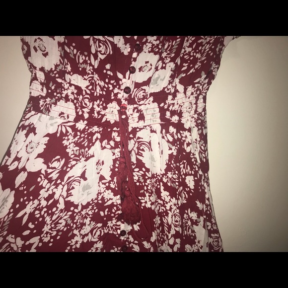 V-Neck Print Tassel Tie Dress - Picture 4 of 6